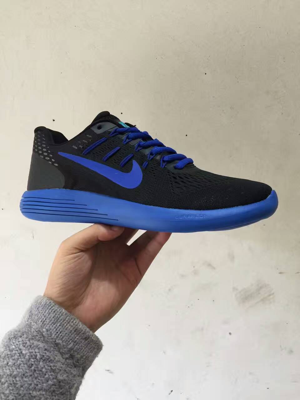 Nike Lunar GLIDE8 SP Black Blue Shoes - Click Image to Close